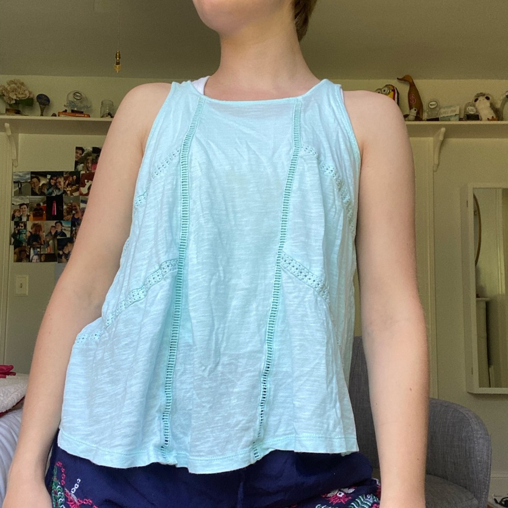 light blue tank